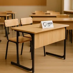 Ученическая парта с двумя стульями